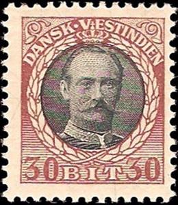 Stamp, King Friedrich VIII, Danish West Indies,  , Heads of State, Kings