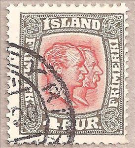 Stamp, Kings Christian IX and Frederik VIII, Iceland,  