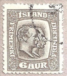 Stamp, Kings Christian IX and Frederik VIII, Iceland,  