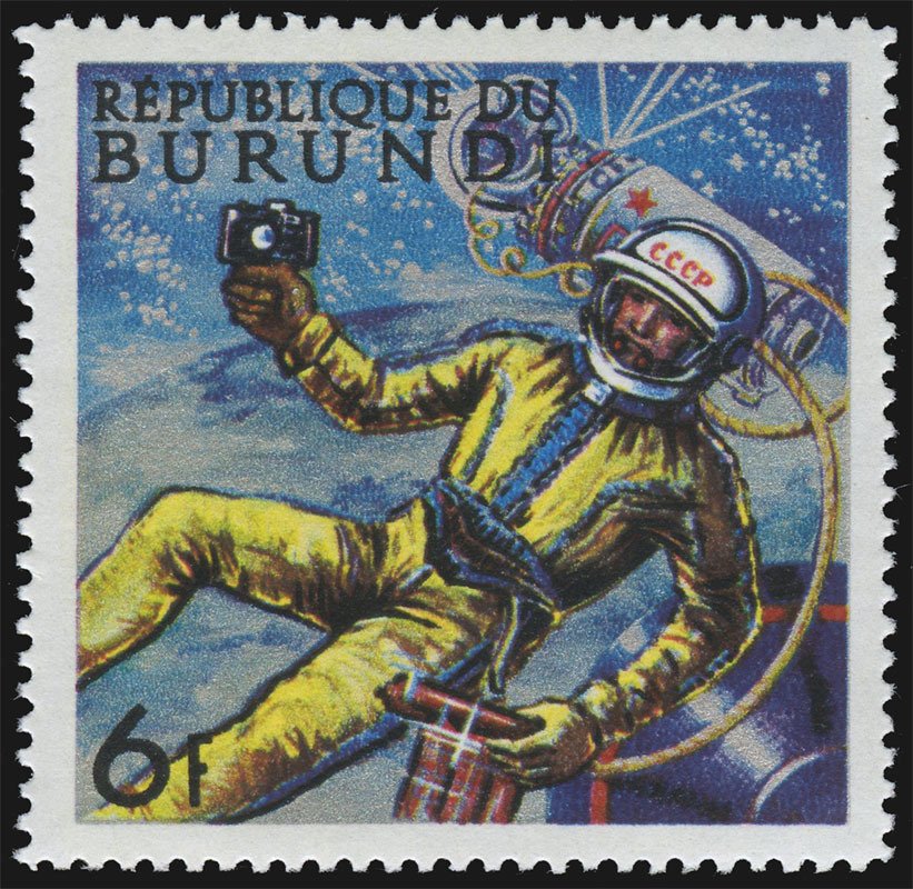 Russian astronaut walking in space.