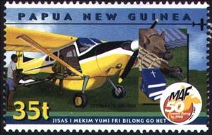 Stamp, Cessna 170, Papua New Guinea,  