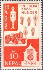 Stamp, Freedom from Hunger, Nepal,  
