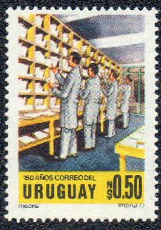 Stamp, Pigeonhole sorting, Uruguay,  