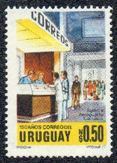 Stamp, Airport counter, Uruguay,  