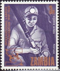 Stamp, Miner, Zambia,  , Professions