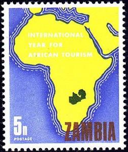 Stamp, Map of Africa, Zambia,  , Maps
