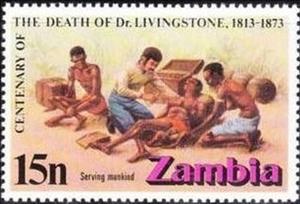 Stamp, Serving mankind, Zambia,  