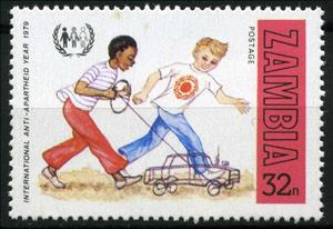 Stamp, Boys playing with car, Zambia,  , Antiracism, Children, Children's Play