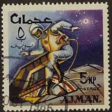 Stamp, Test space suit (Mercury program), Ajman,  , Spacecrafts, Astronauts, Outer Space