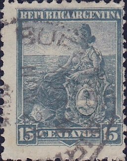 Stamp, Allegory, Liberty Seated, Argentina,  