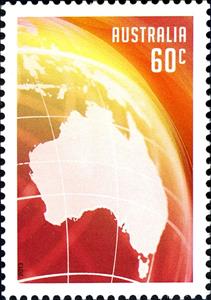 Stamp, Red Globe, Australia,  , Globes