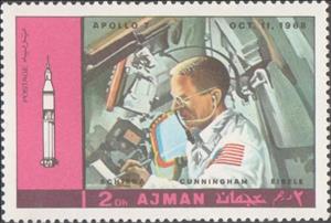 Stamp, Apollo 7 (11.10.1968): Schirra, Cunningham, Eisele, Ajman,  