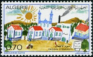 Stamp, Village, Algeria,  