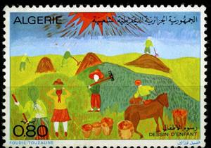 Stamp, Farm working, Algeria,  