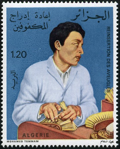 Blind Man working