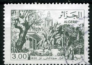 Stamp, Jardin du Dey Algier, Algeria,  , Trees, Gardens, Plants (Flora)