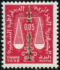 Stamp, Scale, Algeria,  , Scales (balance)