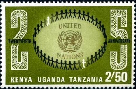 UN Emblem and people
