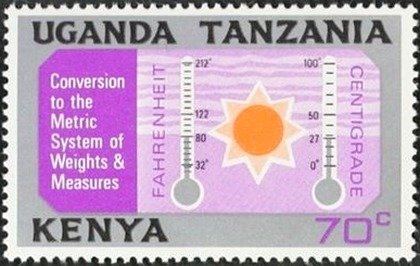 Stamp, 80° F = 27° C, East African Community,  