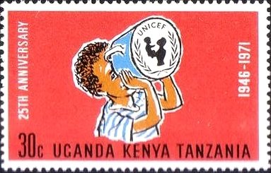 Stamp, Child with cup, East African Community,  
