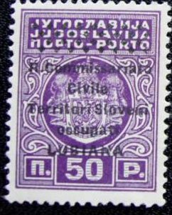Yugoslavia Postage Due Overprint "R.Com...LUBIANA" 4 lines