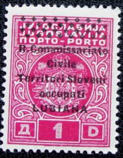 Yugoslavia Postage Due Overprint "R.Com...LUBIANA" 4 lines