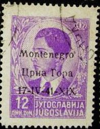 Stamp, Yugoslavia Stamp Overprint "Montenegro...", Italian colonies, territories and occupations,  