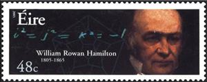 Stamp, Wiliam Rowan Hamilton 1805-1865, Ireland,  , Mathemacians, Physics, International Years, Physicists