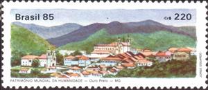 Stamp, Historic Town of Ouro Preto (World Heritage 1980), Brazil,  , UNESCO World Heritage Sites, Townscapes / City Views