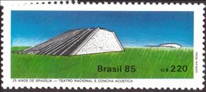 Stamp, 25 years Brasilia, Brazil,  