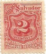 Stamp, Porto Numerals, El Salvador,  