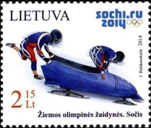Stamp, Winter Olympic Games. Sochi, Lithuania,  , Sport, Olympic Games, Winter Sports