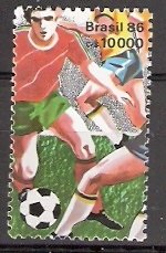 Stamp, XIII World Cup - México, Brazil,  , Football (Soccer)