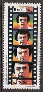 Stamp, Tribute Glauber Rocha, Brazil,  