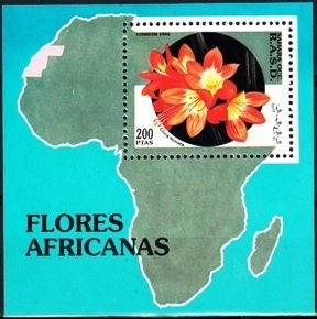 Souvenir Sheet, Clivia miniata, Western Sahara - Vignettes,  , Maps