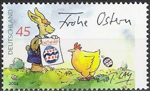 Stamp, Happy Easter - Der Ostereientwurf, Germany, Federal Republic,  , Drawings, Easter