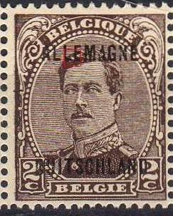 Surcharge "Allemagne Duitschland" on King Albert I