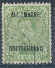 Surcharge "Allemagne Duitschland" on King Albert I