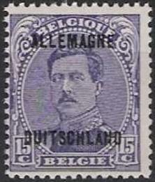 Surcharge "Allemagne Duitschland" on King Albert I