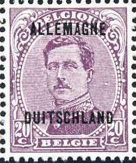 Surcharge "Allemagne Duitschland" on King Albert I