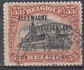 Surcharge "Allemagne Duitschland" on Ypres