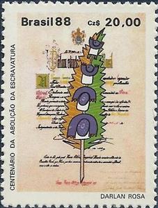 Stamp, Century Abolition, Brazil,  