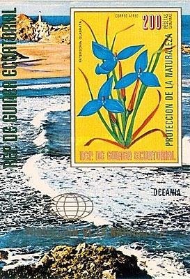 Souvenir Sheet, Patersonia glabrata, Equatorial Guinea,  , Flowers, Coastal Areas, Plants (Flora)
