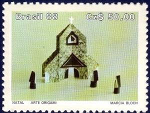 Stamp, Origami Art, Brazil,  