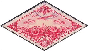 Stamp, Airplane over dragon, Tannu Tuva,  , Dragons, Aviation, Aircrafts