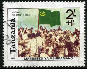 Stamp, People and Flag, Tanzania,  , Flags