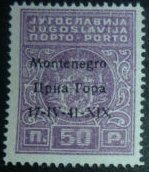 Stamp, Yugoslavia Postage Due Overprint "Montenegro...", Italian colonies, territories and occupations,  