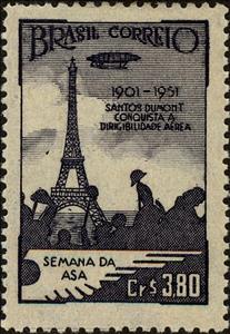 Stamp, Santos Dumont, Brazil,  , Zeppelins