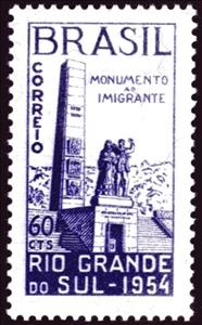 Stamp, Monument in Caxias do Sul, Brazil,  