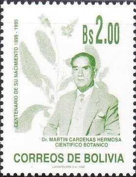 Stamp, Martin Cardenas Hermosa (1899 bis 1973), Bolivia,  